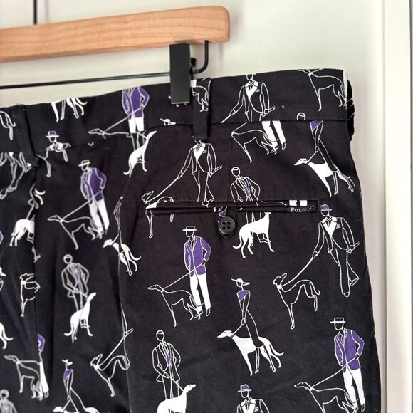 POLO GOLF Ralph Lauren Grayhound Dogs Chino Short Big Man's 42 Stretch Cotton - Picture 4 of 10